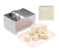 Kit per tofu in acciaio inox, stampo per tofu fai da te, stampo per pressatura fatto in casa, stampo per tofu, lavabile in lavastoviglie, con vassoio antigoccia, rimuove facilmente l'acqua dal tofu