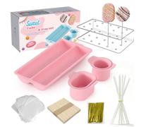 Kit per torte popMold, per cake popMolds shapes withCake PopCutter and Pusher,Cak e PopStand Sticks,CakePop Wrappers with Ties,CakePop Baking Kit for Home Baking, Birthday and Wedding Party