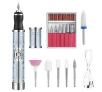 Kit per trapano per unghie, trapano elettrico per unghie - Set di perforazione per unghie portatile - Accessori per manicure ricaricabili professionali, USB, strumento di pedicure per rimozione di chi