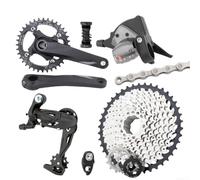 Kit per trasmissione MTB 36T Cava per Sentieri Kit per trasmissione | per corona cava 32T, pignone 42T, fluido, alluminio , ideale terreni vari(36Tchainring)