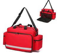 Kit per traumi di emergenza con organizer multi-scomparto per primo soccorso, ideale per viaggi, campeggio, auto, all'aperto e uso domestico, Rosso