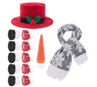 Kit per travestimento con pupazzo di neve, cappelli, sciarpe, occhi, naso, bocca, accessori per costruzione, attività all'aperto, supporto per lavoro di squadra e divertenti attività sulla neve (B)