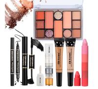 Kit per Trucco Completo, Cosmetico Valigetta per Beginners con Makeup Palette Correttore Rossetto Mascara Eyeliner Gel Glitterato, Regalo Tavolozza di Trucchi per donne l'uso Quotidiano e Viaggio