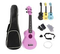 Kit Per Ukulele Kit Completo Ukulele ABS Da 4 Corde Da 21 Pollici Strumento Guitarra Per Chitarra Acustica Colorata Hawaii(Color:Pink set)