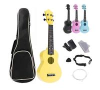 Kit Per Ukulele Kit Completo Ukulele ABS Da 4 Corde Da 21 Pollici Strumento Guitarra Per Chitarra Acustica Colorata Hawaii(Color:Yellow set)