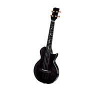 Kit Per Ukulele Modello Completo Di Scatola Elettrica Color Legno Di Mogano Da 26 Pollici Con Ukulele Plus Shock Singolo(Black)