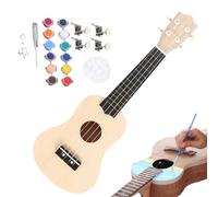 Kit per ukulele per adulti, kit per ukulele in legno per costruire il proprio | 21/23 "Costruisci il tuo kit di strumenti hawaiani per principianti, con manuale manuale con tastiera in tiglio