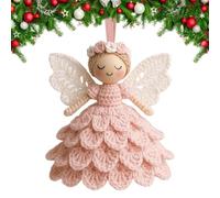 Kit per uncinetto | Decorazioni fatte a mano a forma di angelo, set di filati per albero di Natale, per amanti dell'artigianato, donne e bambini, progetti artigianali per finestre e porte