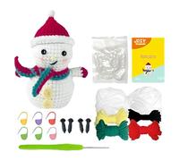 Kit per uncinetto per principianti, con pupazzo di neve, facile kit per uncinetto con video tutorial per adolescenti, donne, uomini, casa, relax, vacanze, compleanno, classe, viaggi, interni e altri