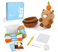 Kit per uncinetto per principianti e adulti - Kit capibara per principianti animali all'uncinetto per bambini, regalo di compleanno fai da te con filati all'uncinetto, gancio, video passo-passo