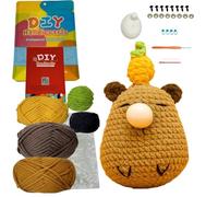 Kit per uncinetto per principianti, set all'uncinetto Capybara, attraente kit per progetti artigianali, facile progetto di filato con video tutorial e strumenti inclusi, set di uncinetto fai da te per