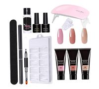Kit per unghie in poli, 11 pc kit gel di estensione poli con lampada per unghie, kit di avvio gel per unghie a lunga durata per la soluzione per ispessimento per unghie principiante doni fai-da-te (B