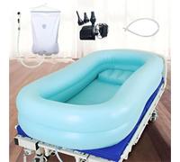 Kit per Vasca da Bagno Gonfiabile per Doccia Medica da Comodino con Pompa Ad Aria, Sistema di Lavaggio del Corpo Portatile in PVC Gonfiabile, Ausilio per Il Bagno A Letto per Anziani Disabi, B