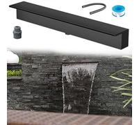 Kit per versamento a cascata per laghetto, lama nera da 50 cm, nessuna pompa necessaria, ideale per cortile, giardino e patio, caratteristiche idriche per migliorare il design del paesaggio roccioso