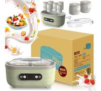 Kit per yogurt con display a LED e timer, fermentatore da 1,75 l con 2 tazze grandi e 6 piccole, riscaldamento a temperatura costante per fermentazione di vino di riso