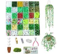 Kit Perline Pianta | Kit Fai da Te per Vasi Artificiali con Grani Decorativi | Set Pianta Con Perline | Per Adulti, Hobbisti, Creazione Gioielli, Decorazione Artificiale Per Casa, Balcone, Patio, Uffi