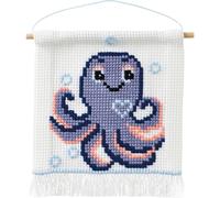Kit Permin per il punto croce contato "Octopus", 16x18cm