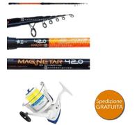 KIT PESCA CANNA GLOBE FISHING MAGNETAR 4.20 M 200 G+TRABUCCO AVALON 6500 COMBO