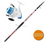 KIT PESCA CANNA TRABUCCO SONIC XS POWER BOAT 2.30 M+MULINELLO ACHB SW5000 COMBO