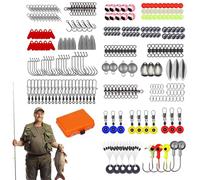Kit Pesca - Kit da pesca per bassi 257 pezzi, ganci, affondatori, girature, perline, attrezzatura e attrezzatura per crappie, basso, trota, bluegill