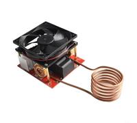 Kit piastra riscaldante a induzione da 1000 W con tubo in rame a spirale per progetti fai da te di fusione e fornelli, ingresso CC 24-36 V, include ventola e tubo dell'acqua da 2 m, rosso