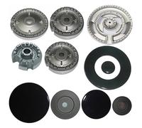 KIT PIATTELLI E BRUCIATORI TRIPLA CORONA PIANO COTTURA CUCINA 5 FUOCHI FRANKE