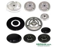 KIT PIATTELLI SMALTATI LUCIDI E BRUCIATORI PIANO COTTURA BOSCH 5 FUOCHI A 2 MEDI