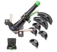 Kit piegatubi idraulico, utensili manuali per la piegatura di tubi per frigoriferi, kit di utensili per la riparazione di tubi in rame con curva a 90° e 7 matrici