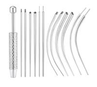 Kit piercing conico in acciaio inox - Grabber palla e strumento di inserimento per cambiare gioielli per il corpo, applicatore piatto per orecchio, naso, labbro, 8*62 mm, Acciaio inossidabile, Non