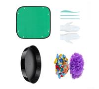 Kit Pietra da per giardino Rotonda 10 Pollici Cemento | In plastica Include timbri per lettere e mosaici Adatto a per impronte mani o messaggi speciali