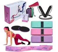 Kit Pilates a casa - Fasce elastiche per muscoli, nastro elastico, palla pilates, calzini yoga - esercizio fisico, sport e palestra a casa - regalo originale donna, amica, fidanzata o mamma compleanno