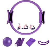 Kit Pilates,Set di 5 Pezzi,Cerchio Pilates Donna,Palla Piccola Pilates,Cerchio Pilates,Kit Pilates per Esercizio a Casa,Nastri Elastici Bodybuilding