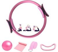 Kit Pilates,Set di 5 Pezzi,Cerchio Pilates Donna,Palla Piccola Pilates,Cerchio Pilates,Kit Pilates per Esercizio a Casa,Nastri Elastici Bodybuilding