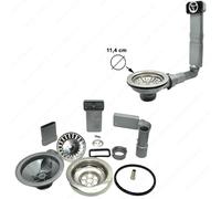 KIT PILETTA BASKET LAVELLO 2 VASCHE CON TAPPO TUBO TROPPO PIENO FRANKE FRAGRANI