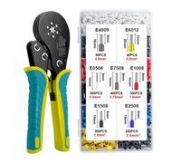 Kit Pinza Crimpatrice For Ghiera, Kit Pinza For Pinza For Ghiera Filo, Crimpatrici Esagonali (0,08-16 Mm²/AWG28-5) For Connettori Ghiera Filo(Green 16-6 1900pcs)