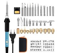 Kit Pirografia Legno 36 Pezzi,60W Portatile Kit Saldatore WesKimed,Temperatura Regolabile180° C a 480° C,Pelle/UtensiliElettrici/Intagliare/Bruciare/Goffrare,Custodia per il trasporto