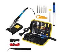 Kit Pirografia Legno, Kit saldatore 15 in 1 con temperatura regolabile e set completo di strumenti for riparazioni elettroniche,Lavori Elettrici, Fai-da-te, Dissaldatura