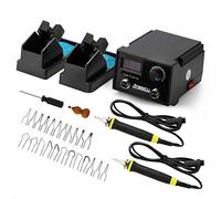 Kit Pirografia Pirografo Legno, Macchina per Pirografia Professionale con Doppia Penne & 23 Pezzi Punte per Legno, Cuoio e Sughero (100W, Regolazione Temperatura100℃ - 780 ℃)