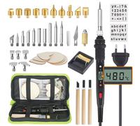 Kit Pirografo Saldatore Legno 80W Display LCD Temperatura Regolabile 180-480°C