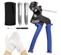 Kit Pistola A Fissaggio In Metallo Pistola A Fascetta Del Cavo In Acciaio Inossidabile, Pistola A Cravatta In Metallo Con 100 Serra Cavi In Acciaio Inox Per Collegamenti Di Recinzione E Tubi Di