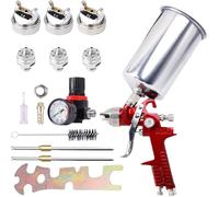 Kit pistola a spruzzo ad aria con 3 ugelli, pistola per vernice con tazza in alluminio, set di strumenti per verniciatura automatica con accessori
