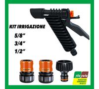 KIT PISTOLA E RACCORDI COMPLETO CLABER IRRIGAZIONE GIARDINO 5/8" 3/4" 1/2" SET