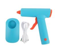 Kit Pistola per Colla a Caldo Cordless da 20 W Riscaldamento Rapido in 90 Secondi Ricaricabile con Batteria da 2600 mAh 60 Minuti di Uso Continuo Base Stabile e per Riparazioni