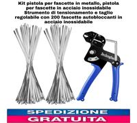 Kit pistola per fascette in metallo, pistola per fascette in acciaio...