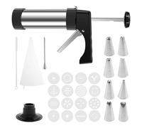Kit pistola pressa for biscotti Kit manuale in acciaio inossidabile Churros Maker Machine Pasticceria fai da te Siringa Estrusore Ugelli Piping Cream Biscuit Maker(Style 5)