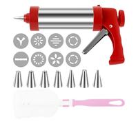 Kit pistola pressa for biscotti Kit manuale in acciaio inossidabile Churros Maker Machine Pasticceria fai da te Siringa Estrusore Ugelli Piping Cream Biscuit Maker(Style 6)