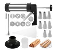Kit pistola pressa for biscotti Kit manuale in acciaio inossidabile Churros Maker Machine Pasticceria fai da te Siringa Estrusore Ugelli Piping Cream Biscuit Maker(Style 4)