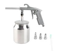 Kit pistola sabbiatrice portatile PS 6R Set, avec Buse et Réservoir 750cc en Alliage d'Aluminium pour Compresseur d'Air, pour Décapage, Nettoyage Métal, Restauration et Bricolage