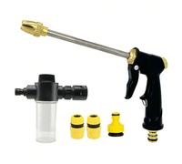 Kit pistola spruzzatrice schiuma per lavaggio auto, spruzzatore ad alta pressione con asta lunga in metallo, adattatore a sgancio rapido 3/4" e 1/2", adatto per la pulizia di veicoli e forniture per i