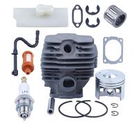 Kit pistone for motosega da 46 mm adatto for 028 con clip E, tubo del carburante, filtro, candela, guarnizione, cuscinetto ad aghi, striscia sulla barra